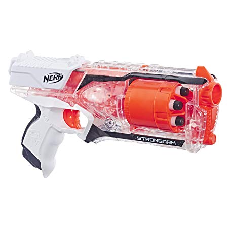 Strongarm Nerf N-Strike Elite Toy Blaster with Rotating Barrel, Slam Fire, and 6 Official Nerf Elite Darts for Kids, Teens, and Adults (Amazon Exclusive) (Renewed)