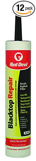 Red Devil 63712 0637 Caulk Black 10.1 oz, Case of 12 Blacktop Driveway Repair, Pack, Piece