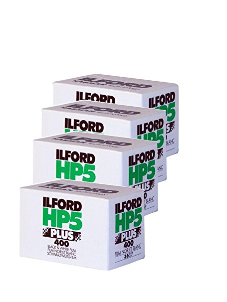 Four Pack of Ilford HP5 Plus 35mm Black & White Negative Film, 36 Exp