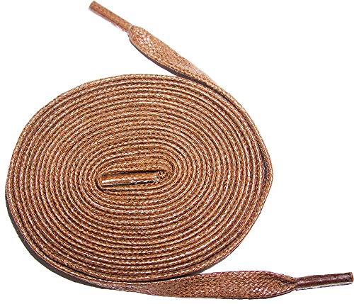 Shoeslulu 20-60" Premium Flat Waxed Cotton Bootlaces Shoelaces Brown
