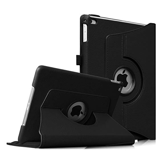 Fintie iPad Air 2 Case (2014 Release) - 360 Degree Rotating Stand Protective Case Smart Cover with Auto Sleep / Wake Feature for Apple iPad Air 2, Black