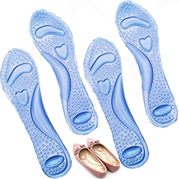 High Heel Insoles Inserts,3/4 Gel Cushion Pads Relief Pain Support Shoe Insole Flat Soles for Women (A)