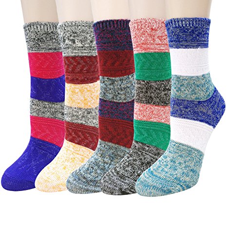 Pack of 5 Womens Cotton Comfort Casual Crew Socks