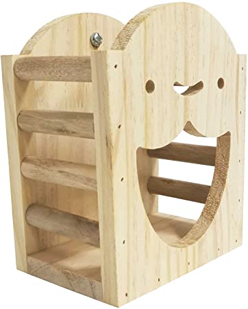 kathson Rabbit Hay Feeder Rack Wood Grass Holder Less Wasted Hay Box Food Feeding Manger Hanging Hay Dispenser for Bunny Chinchilla Guinea Pigs Small Animals