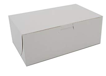 Southern Champion Tray 0925 Premium Clay Coated Kraft Paperboard White Non-Window Lock Corner Bakery Box, 8" Length x 5" Width x 3" Height (Case of 250)