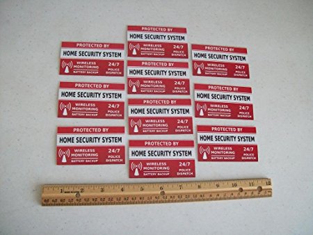 10 Home Security System Window Decals Stickers - Stock # 703