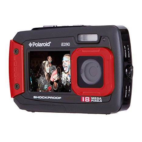 Polaroid IE090-RED Waterproof Digital Camera with 2.7" LCD (Red)