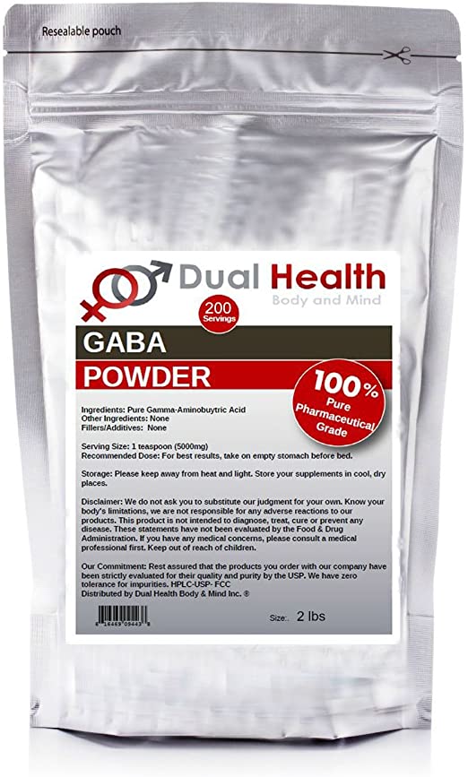 Pure GABA (2 lbs) Gamma Aminobutyric Acid Powder Bulk Supplements