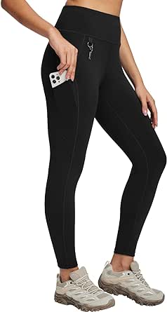 BALEAF Women's High Waist Leggings with 3 Pocket Ultra Soft Tummy Control Pants for Workout Hiking Athletic Yoga Outdoor