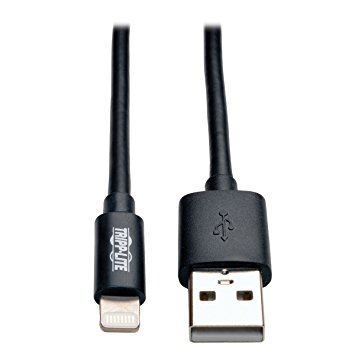 Tripp Lite Apple MFI Certified 10-Feet 3M Lightning to USB Cable Sync Charge iPhone/iPod/iPad - Black (M100-010-BK)