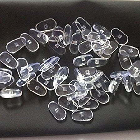 New 50 Pairs Silicone Eyeglass Sunglass Glasses Nose Pads Soft Oval Screw-On