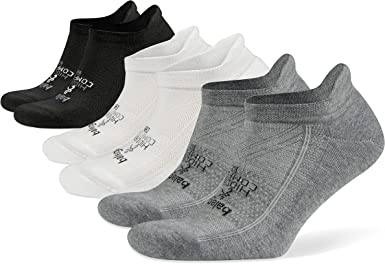 Balega Hidden Comfort No-show, Heel Tab, Running Socks for Men and Women (3 Pairs, White & Black & Charcoal)