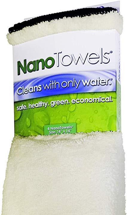 Life Miracle Nano Towels - Amazing Eco Fabric That Cleans Virtually Any Surface with Only Water. No More Paper Towels Or Toxic Chemicals. 4-Pack (14x14, Vanilla)