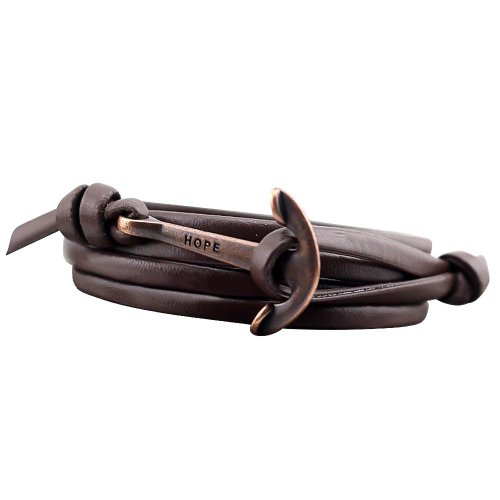 Leather Wrap Anchor Bracelet for Men and Women-Durable Wrist Bangle-Unisex Fashion Jewelry