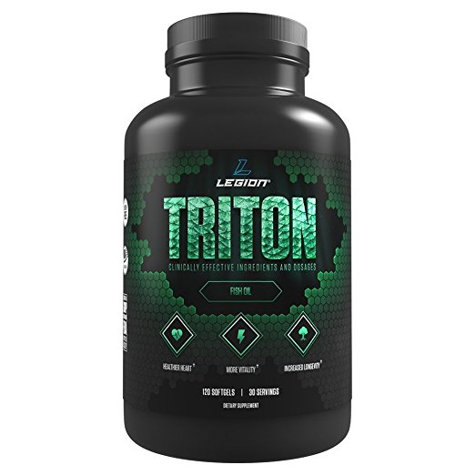 Legion Triton Fish Oil Supplement - Triglyceride Omega 3 EPA DHA Fatty Acid Softgels with Lemon Oil & Vitamin E. For Weight Loss & Better Heart Health. Triple Strength. All Natural. 30 Servings.