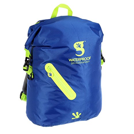 geckobrands Waterproof Lightweight Backpack 4 Colors Available, Royal Blue/Bright Green