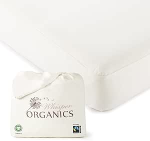 Organic Cotton, 100% Waterproof Crib Mattress Protector – Soft, Breathable Crib Cover – GOTS & Fair-Trade Certified – 17 in. Deep, Crib Mattress Cover by Whisper Organics