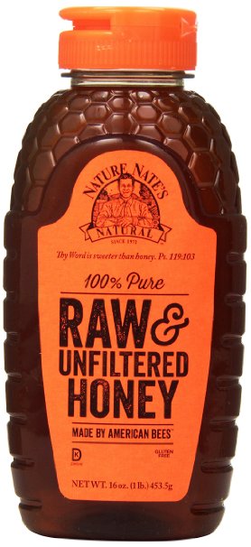 Nature Nate's 100% Pure, Raw and Unfiltered Honey, 16 Ounce