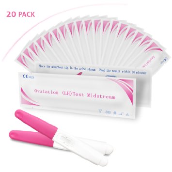 20 Ovulation LH Tests Pen - Midstream Test Sticks Clear and 99 Accurate by Sinsun