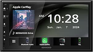 KENWOOD DMX4710S Digital Car Stereo (50W x 6-Ch), Apple CarPlay & Android Auto Compatible, Bluetooth-Enabled Head Unit with 6.8" LCD Display, Single DIN Touchscreen Car Stereo with USB Mirroring