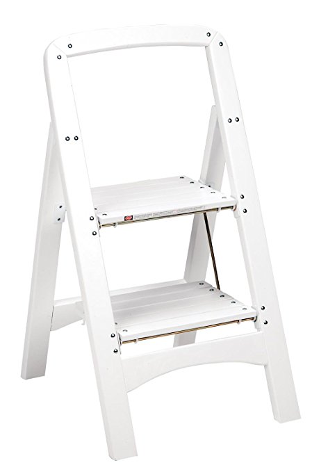 Cosco Products Industrial Two Step Rockford Wood Step Stool, White