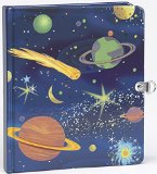 Peaceable Kingdom  Deep Space Glow in the Dark Lock and Key Diary