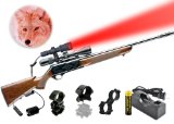 Orion Predator H30 Red or Green 273 yards Long Range Rechargeable Hog Coyote Fox Varmint Night Hunting Light Flashlight with Scope mount Rail Mount Barrel Mount Remote Pressure Switch and Charger Kit