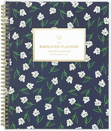 Academic Planner 2021-2022, Simplified by Emily Ley for AT-A-GLANCE Weekly & Monthly Planner, 8-1/2" x 11", Large, Customizable, for School, Teacher, Student, Dogwood (EL61-901A)