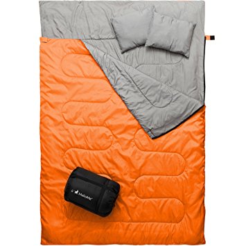 MalloMe Camping Sleeping Bag - 3 Season Warm & Cool Weather - Summer, Spring, Fall, Lightweight, Waterproof For Adults & Kids - Camping Gear Equipment, Traveling, and Outdoors