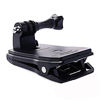 Clanmou 360 Degree Rotary Backpack Hat Rec-Mounts Clip Fast Clamp Mount Bolt Screw for Hero4 3  Hero 5 Hero 2 Sports Camera