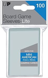 Ultra PRO - Mini American Lite Board Game Sleeves (100ct) for 41mm x 63mm Cards - Card sleeves for Board Games and Trading Card Games with Thin Profile for Easy Shuffling