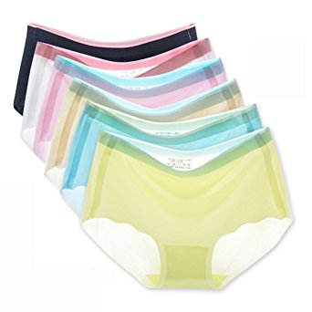 IHHASD 6 Packs Soft Womens Invisible Underwear Seamless Sexy Briefs Panties