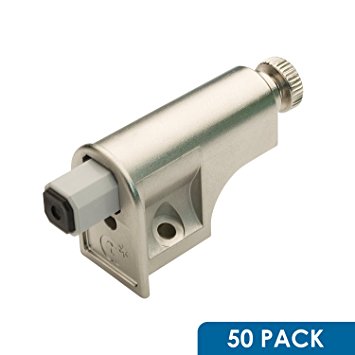 50 Pack Soft Close Damper for Cabinet Doors / Compact / Soft Close Adapter / Hardware / Nickel / Hinge