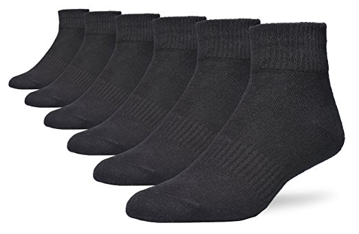 Atist 6 Pack Size 6-15 (70% Cotton) Ankle Black&White Socks For Men and Women