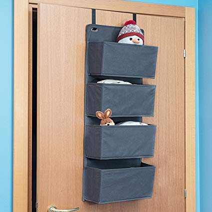 Tatkraft Cozy Over Door Hanging Fabric Organizer 4-Tier