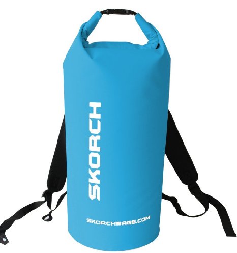 SKORCH Original Waterproof Backpack Dry Bag With Comfortable Padded Shoulder Straps, 30 litres. Because Your Next Adventure Is Just Around The Corner. Protects Your Gear From Water and Dirt While You Have Fun. Beach, Kayak, Paddle Board, Camping, Sailing and Skiing.