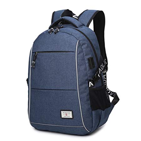 15 Inch Laptop Backpack Water Resistant Polyester School Bookbag for College Travel Backpacks for Laptop and Notebook