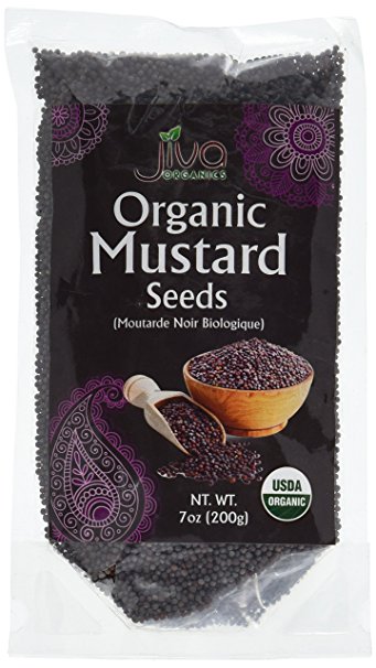 Jiva USDA Organic Mustard Seeds Black 7 Ounce - Nearly 1/2 Pound