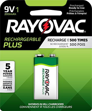 Rayovac PL1604-1 GEN Platinum Pre-charged LSD NiMH 9V Carded Batteries, 1-Pack