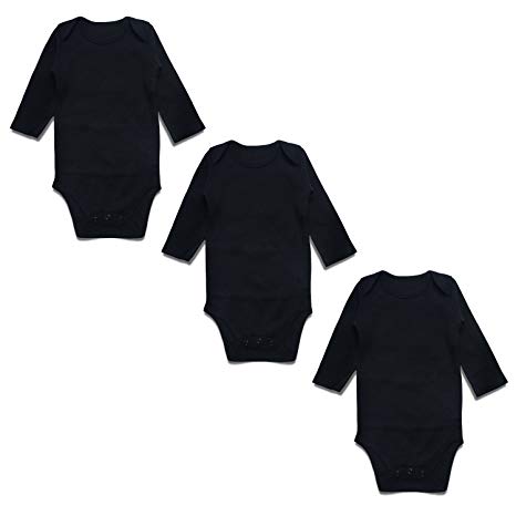 OPAWO Baby Bodysuit 3-Pack Neutral Solid Color for Unisex Boy Girl Newborn - 24 Months