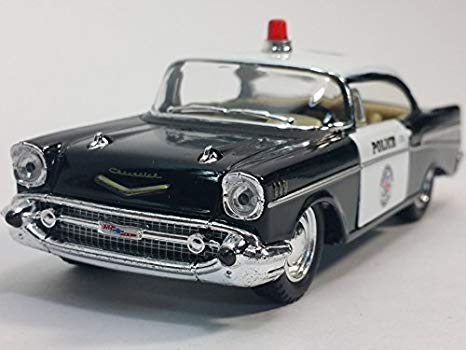 Kinsmart 1957 LAPD Police Chevy Bel Air 1/40 O Scale Diecast Squad Car by Kinsmart