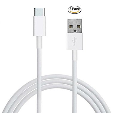 Empation, USB Type C Cable, USB-C to USB 3.0 Charging Cable (white, 3pack, 6ft/2m)