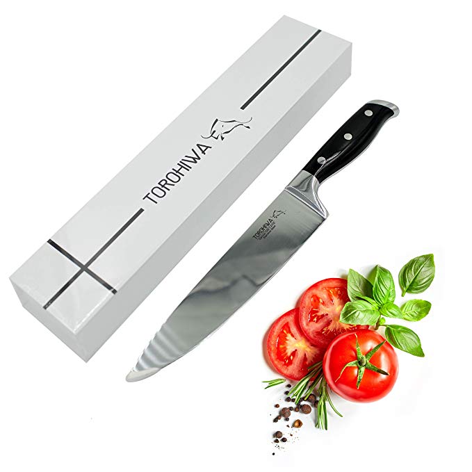 Torohiwa Stainless Steel Chef Knife with Ergonomic Handle and White Gift Box - 8 inches