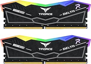 TEAMGROUP T-Force Delta RGB DDR5 Ram 32GB (2x16GB) 6400MHz PC5-51200 CL32 Desktop Memory Module Ram for 600 700 Series Chipset XMP 3.0 Ready Black FF3D532G6400HC32ADC01