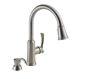 Delta 19963-SSSD-DST Single-Handle Pull-Down Sprayer Kitchen Faucet in Stainless with Soap Dispenser