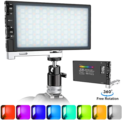 Upgraded G1s RGB Video Light, Rechargeable Built-in Battery Led Camera Light, 360° Full Color Dimmable 2500K-8500K for YouTube DSLR Camera Camcorder with 12 Common Light Effects, Aluminum Alloy Shell