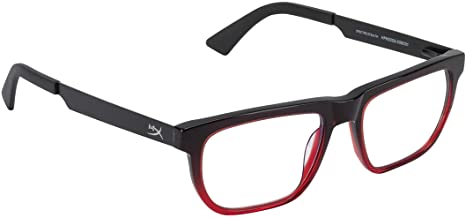 HyperX Spectre Stealth - Youth 10  Gaming Eyewear, Blue Light Blocking Glasses, UV Protection, Acetate Frame, Stainless Steel Temples, Crystal Clear Lenses, Microfiber Bag, Hard Case – Square Red