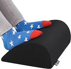 Foot Rest Under Desk Cushion - Teardrop Curve Design - Ergonomic Pad for Extra Leg Support - Breathable Mesh Cover - Non-Slip Bottom - Foot Stool for Home and Office