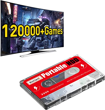 2TB Game Drive, USB 3.0, Built-in 120000  Games, External Hard Drive Compatible with Mac OS/Linux/Windows XP/7/8/10/11, Portable HDD Compatible with Arcade/Atari/Sega/PS1/PSP etc