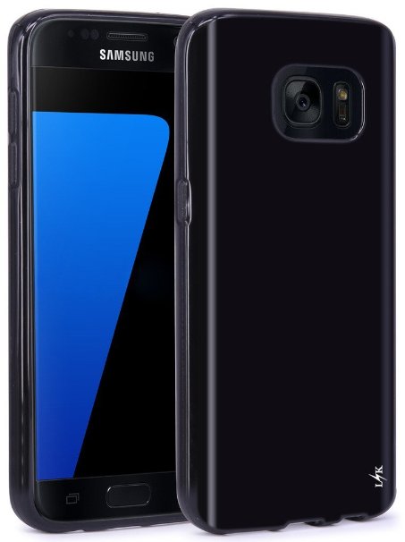 S7 Case, LK Ultra [Slim Thin] Scratch Resistant TPU Gel Rubber Soft Skin Silicone Protective Case Cover for Samsung Galaxy S7 (Black)